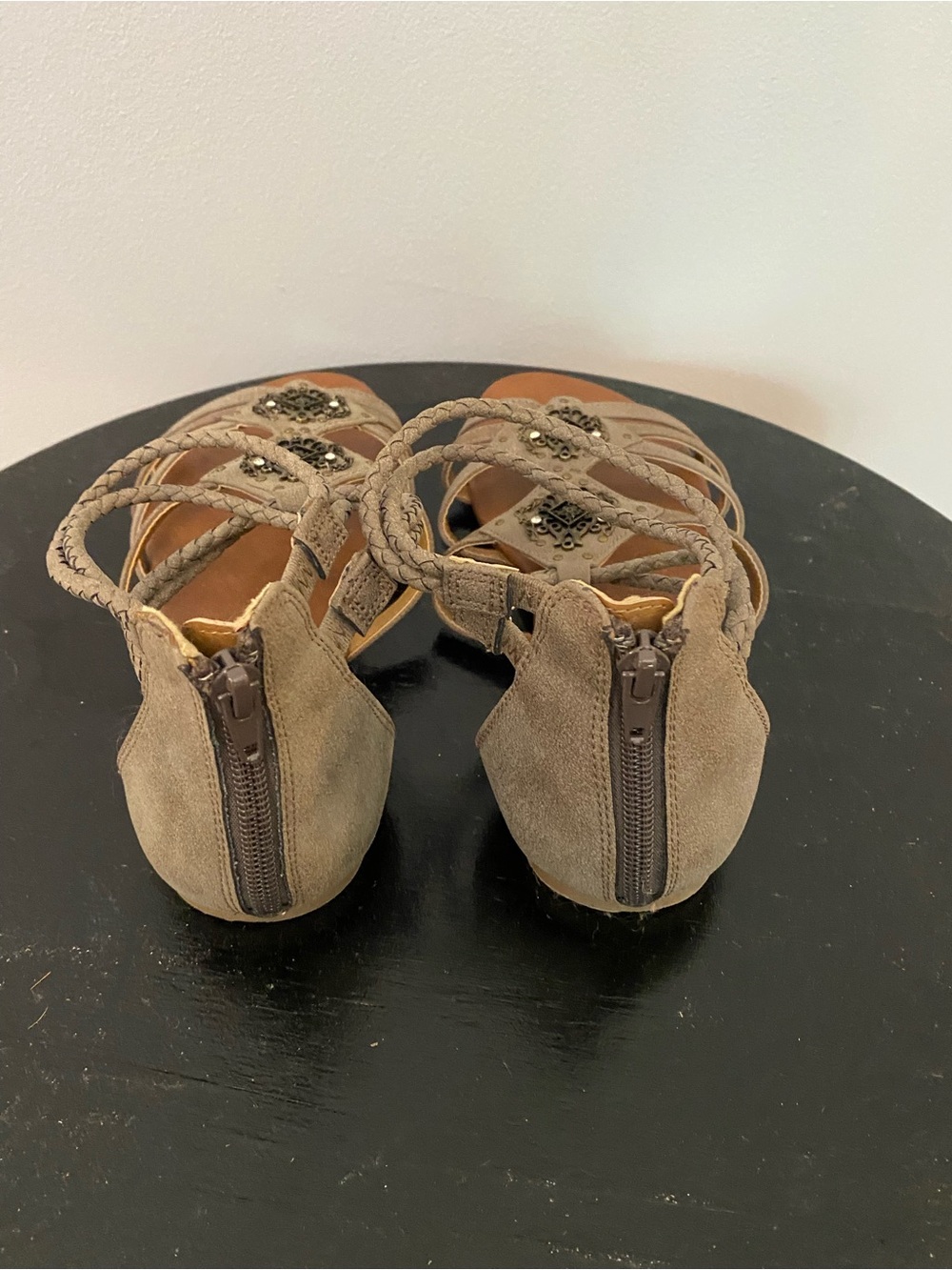 Jellypop Inza Boho Gladiator Sandals Size 8 Taupe Braided Festival Shoes - Picture 7 of 7